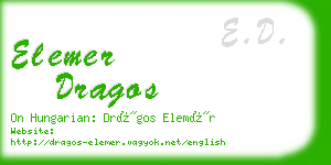 elemer dragos business card